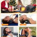 3s Heated Neck Stretcher for Pain Relief, Graphene Heating Pad, Odorless Neck Cloud Cervical Traction Device Chiropractic Pillow for Shoulder, Christmas Gifts for Women, Men, Mom, Dad (Gray)