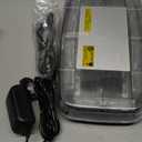 Wireless Strobe Light Battery Rechargeable, High Low Brightness, 17 Flashing Mode, 48pcs Led, Beacon Roof Top Hazard Flash Warning Lights for Vehicles Trucks Snow Plows Postal, White Red, 1PC Pack