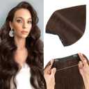 Halo Hair Extensions Real Human Hair,Halo Hair Extension 100% Human Hair,Wire Hair Extensions,Thicker 02 Dark Brown 12inch/65g