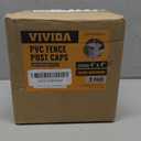 VIVIDA 4" x 4" Vinyl Fence Post Cap (Actual 4" x 4"), New England Pyramid Post Cap, PVC Square Top Cover, for Vinyl Fences, Mailboxes & Decks, White, 2 Pack