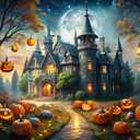 LYWYGG 7x5ft Halloween Backdrop Halloween Backdrop for Photography cp-694