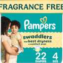 Pampers Swaddlers Diapers, Size 4 (1534 lbs), 22 Count, Absorbent, Keeps Baby Dry and Comfortable, Skin Safe Disposable Baby Diaper 