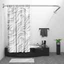 shower curtain rod L-shaped 304 stainless steel, 25mm diameter Corner shower curtain rod, Large size 29.5"x76", suitable for bathroom, bathtub, with 12 shower curtain rings -Silver