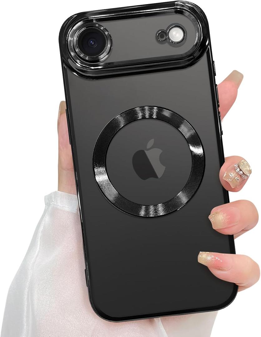 ZIYE Magnetic Case Made for iPhone 17 Air 6.6 Inch [Compatible with MagSafe] Soft TPU Slim Phone Cover Anti-Scratch Drop Protection Clear Phone Case for Women Men, Black