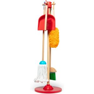 Melissa & Doug Dust Sweep Mop, 6-Pc. Toddler Cleaning Set with Kids Broom & Accessories, Preschool Learning Activities & Kids Toys for Girls & Boys 3+