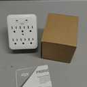 KMC Wall Surge Protector, 980 Joule, 6-Outle Wall Plug Adapter Power Strip, White(2 Pack)