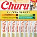 INABA Churu Cat Treats, Lickable, Squeezable Creamy Pure Cat Treat with Green Tea Extract & Taurine, 0.5 Ounces Each Tube, 20 Tubes, Chicken Variety Box