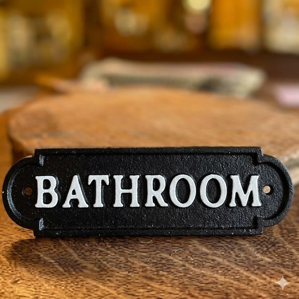 2 Pack Bathroom Signs Decorative Cast Iron Retro Metal Door Plaque Women Men Farmhouse Cute Decoration for Restroom Home Decor Wall Art Decor for Office Shop Hotel Bar Restaurant