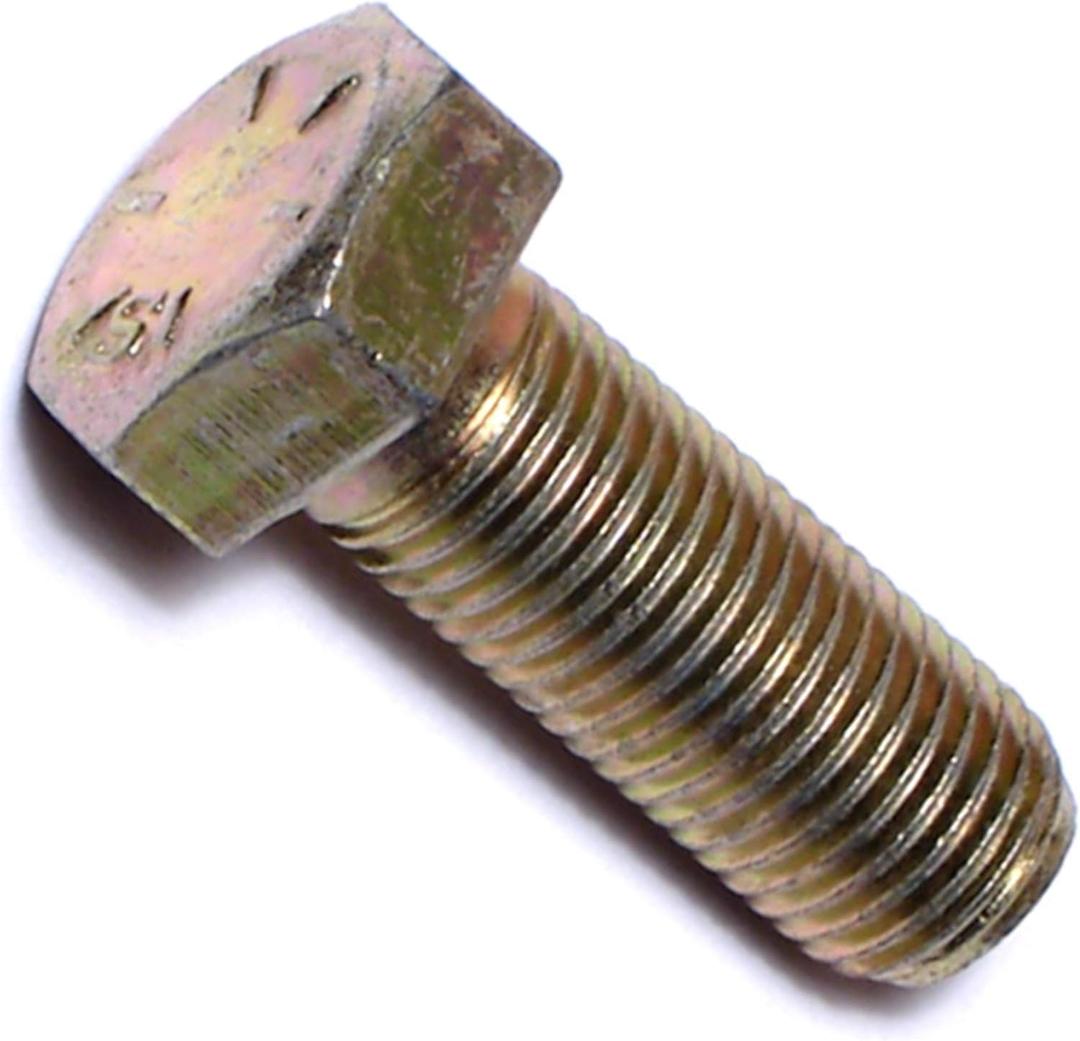 014973252557 Grade 8 Fine Hex Cap Screws, 3/8-24 x 1, Piece-8, Yellow
