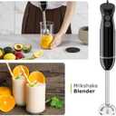 Bonsenkitchen Immersion Blender Handheld, 2 Mixing Speed Hand Blender Electric with Sharp Blades, 3-In-1 Hand Held Stick Blender with Egg Whisk, 24oz Beaker for Soups, Smoothies, Sauce
