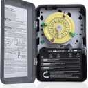 T104 Mechanical Time Switch, 208-277V AC 40A DPST, 24-Hour Dial with 12 ON/Off Trips, Heavy-Duty Timer Switch for Pool Pumps Water Heater Lighting and HVAC, with 4 Timer Trippers
