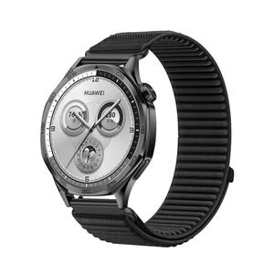 22mm Nylon Sport Loop Watch Band for Garmin Vivoactive 4 45mm/ Venu 3 / Venu 2 /Forerunner 570 47mm/265/255, Adjustable Braided Strap Compatible with Amazfit GTR 4/3/2/Bip 6/5/Balance(Black)