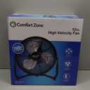 Comfort Zone 12-Inch Low-Profile High-Velocity Desk or Floor Fan, 3-Speed Metal Cradle Fan with 180 Tilt, Quiet 523 CFM Airflow for Home, Office, & Gym, Fully Assembled