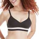Hanes Women's Wireless Bra, Natural Lift Bras for Women, Soft Modal, Full Coverage, T-Shirt Soft (Plus Sizes, Too) (Black, L)