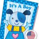 2 x New Baby Boy Card - MADE IN USA - (Perfect), Envelope Included - 5" x 7.75" - Packaged in Extra Sturdy Mailer - 96274