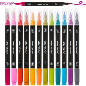 Mr. Pen- Dual Tip Brush Pens, 12 pcs, Vibrant Colors, Brush and Fine Tip Marker, Dual Tip Markers, Art Markers for Adults