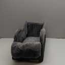 BurgeonNest Center Console Small Dog Car Seat - Portable Pet Cat Puppy Booster Armrest Carseat Up to 11lbs, Anti-Collapse Comfort Car Travel with Washable Fluffy Cushion and Pillow, Grey