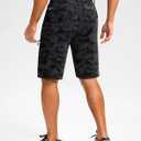 Pudolla Men's Hiking Shorts 11" Lightweight Cargo Work Shorts for Men Summer Travel Golf Casual Outdoor with 5 Pockets(Black Camo 3X-Large)
