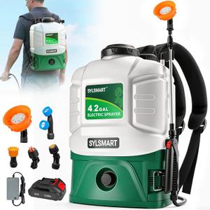Battery Powered Backpack Sprayer 4.2 Gallon, 0-100 PSI Strong Electric Sprayer Compatible with Makita 18V Battery, 5 Nozzles, Weed Sprayer for Lawn & Garden, Yard, Fertilizer (Battery Inc)