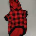 Red Plaid Dog Hoodie Sweater for Dogs Pet Clothes with Hat and Pocket S
