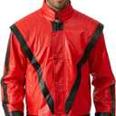 Red and Black Leather Jacket Cosplay PU Coat XL