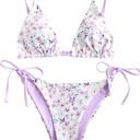 ZAFUL Women's Triangle Bikini Floral String Bikini Set Two Piece Swimsuit Bathing Suits S