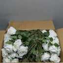 VEVOR Artificial Flowers, 120 pcs Real Looking White Foam Fake Roses Bulk, White Faux Bridal Shower with Stems for DIY Wedding Bouquets, Home Centerpieces Arrangements, Party Tables Decorations