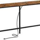 SUPERJARE Console Table with Outlet, 63 Inch Sofa Table with Charging Station, Narrow Entryway Table, Behind Couch Table, for Living Room, Plants - Rustic Brown