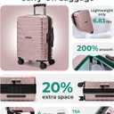 BAGSMART Carry-On Luggage 20" Expandable Spinner 22x14x9,Rose Gold