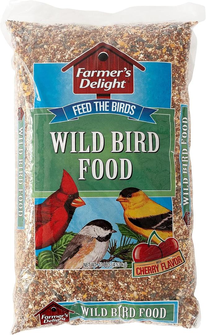 Wagner's 53002 Farmer's Delight Wild Bird Food with Cherry Flavor, 10-Pound Bag (EXP 08/01/26)