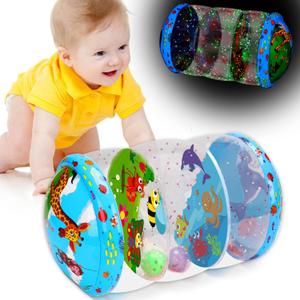 Crawling & Walking Baby Toys 6-12 Months Glowing Jumbo Inflatable Rolling Infant Toy 7 8 9 10 12-18 Month Old Tummy Time Sensory Development Light Up Toys for 1 2 Year Old Boy Girl Birthday Gifts