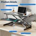 AQQHSAIN Standing Desk Converter 36 Inch Wide Sit to Stand Converter Desk Height Adjustable Riser with Keyboard Tray Laptop and Dual Monitor Desktop Workstation Riser for Home Office Computer, 39.8 inches x 20.47 inches x 6.69 inches