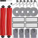 22 Pack Replacement Accessories Kit Compatible with Roborock QV 35A/QV 35S Robot Vacuum, 2 Main Brush, 6 Side Brush, 4 HEPA Filter, 4 Mop Pads, 4 Dust Bag