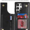 iCoverCase Compatible with Samsung Galaxy S24 Ultra Case with Card Holder, Kickstand, RFID Blocking PU Leather Protective Flip Phone Case for S24 Ultra 5G (Black)