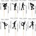 2 x Ercadio 24 PCS Roller Skate Cake Topper Girl in Roller Skating Cake Toppers Retro Hip Hop Theme Party Cake Decoration for Boys or Girls 80s 90s Skating Theme Party Decorations Black