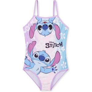 Disney Stitch Girls One Piece Swimsuit, Stretchy Swimwear for Beach and Pool (9-10 Years, Multi)