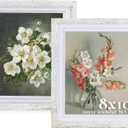 8x10 Picture Frame for Wall: Double Floating Mat - White Picture Frames for Tabletop, 8 x 10 Photo Frames Horizontal or Vertical, Pack of 2