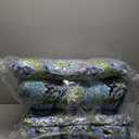 Magpie Fabrics Indoor Outdoor Tufted High Back Chair Cushion Set of 2, Waterproof All-Weather Deep Seating Rocking Chair Patio Chaise Lounge Sun Lounger Chair Cushions(Paisley Lapis Green)
