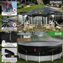 QH.HOME 28Ft Winter Pool Cover,Windproof Ratchet Straps&Thick Fabric