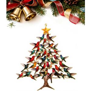 Stacked Hummingbird Christmas Decorations Hummingbird Christmas Ornament, 2D Laser-Cut Iron Metal Decor for Holiday, 2025