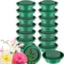 Hahood 16 Packs Floral Foam Rounds in Bowls DIY Flower Arrangement Kit Green Round Wet Flower Foam Blocks for Fresh and Artificial Flower Arrangements, Birthday Wedding Party Decors
