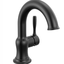 Delta Roe Matte Black Bathroom Faucet 1 Hole, Single Hole Bathroom Sink Faucet for Vanity, Push-Pop Drain Assembly, Matte Black 15985LF-BL