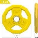 SPART Color Coded Weight Plate 2-Inch Rubber Coated Olympic Grip Plate for Barbell, Solid Cast Iron Weight Plates for Strength Training, Weightlifting, Crossfit, Home Gym, 2.5LB/5LB/10LB/25LB/35LB/45LB, Pair