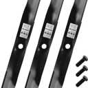 High Lift Mower Blades 21" Replacement for John Deere UC14208 Fits 60 Inch Deck Z720E Z730M Z735M Z735E Z740R Z760R Circle Center Hole 3 PCS with Bolts