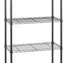 Amazon Basics 5-Shelf Adjustable, Heavy Duty Storage Shelving Unit on 4'' Wheel Casters, Metal Organizer Wire Rack, 30" L x 14" W x 64.75" H, Black