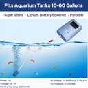 Aquarium Air Pump, USB Rechargeable Lithium Battery Powered Portable Air Pump for Fish Tanks, AC/DC Dual Mode Oxygen/Aerating Pump for Outdoor Fishing, Emergency, Power Cuts