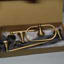 4 Pcs Antique Brass Bathroom Accessories Set Wall-Mounted Brass Towel Rack & Towel Ring & Toilet Paper Holder & Robe Hook, Wall Mounted Gold Vintage Bath Hardware Fixture Set