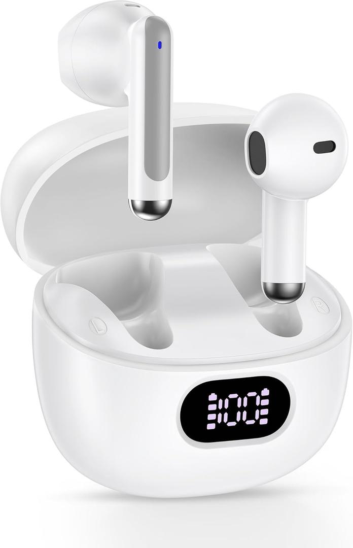 Pixel Buds Wireless Earbuds for Google Pixel 10 9a 9 Pro XL Fold 8a 8 Pro 7a 7Pro 6a 6Pro 5 4a 3XL, Ear Buds Bluetooth Headphones with LED Charging Case, Deep Bass Stereo Sound, 40 Hours Playtime, IP7 (White)