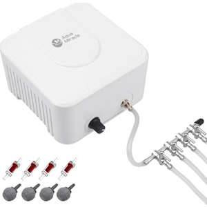 AquaMiracle Aquarium Air Pump 254GPH 0.025MPa 10W Quiet Fish Tank Air Pump Aquarium Bubbler Hydroponics Air Pump Oxygen Pump Pond Aerator for up to 600 Gallon Water, White