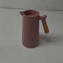 WOLFF - Thermal Coffee Carafe  34oz/1L Insulated Food-Safe Plastic Exterior and Glass Liner, Wood-Style Handle  Keeps Drinks Hot or Cold for Hours, Coffee and Tea Dispenser - Nude Pink, 34floz/1L